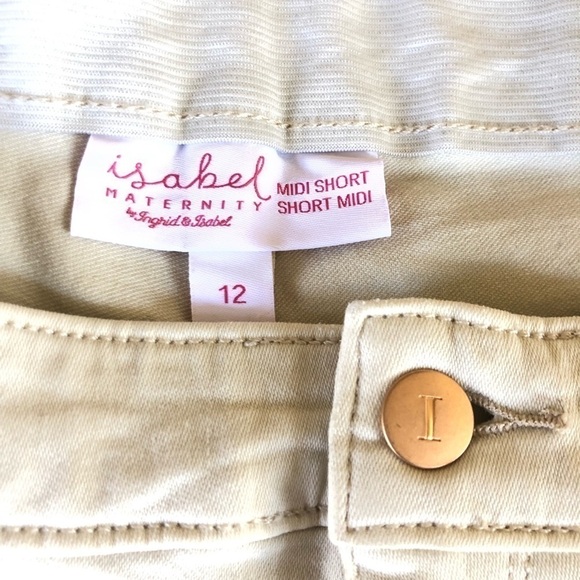 Isabel Maternity by Ingrid & Isabel Side Panel Midi Maternity Jean Shorts Sz 12 - Picture 12 of 12